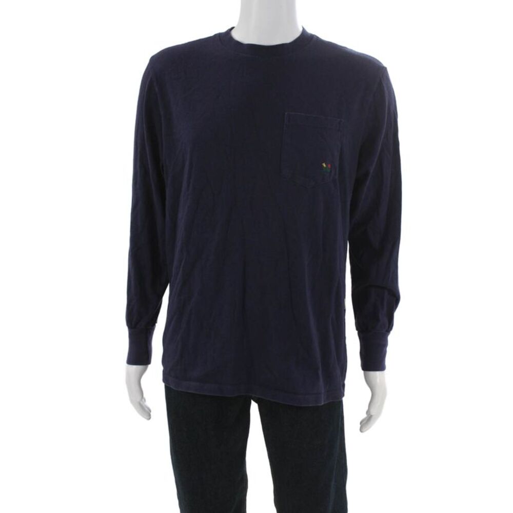 Aime Leon Dore Mens Blue Cotton Long Sleeve Crew Neck Solid Top Size M